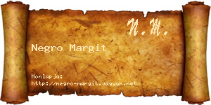Negro Margit névjegykártya